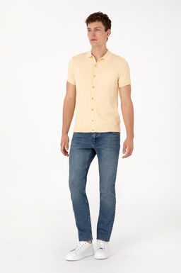 Erkek Slim Fit Bej D__meli Triko Ti__rt Sepette S_rpriz _ndirim - U.s. polo assn фото 4