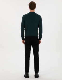 Siyah Slim Fit Pamuk Liyosel Kar___ml_ Jean Pantolon