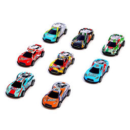 Машинки металлические Безумные гонки, набор 50 шт., металлические, инерция, игровой коврик, в детском ящике на колёсах с крышкой - АвтоГрад фото 9