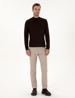 Bej Slim Fit Pamuk Kar___ml_ Arm_rl_ Kanvas Pantolon