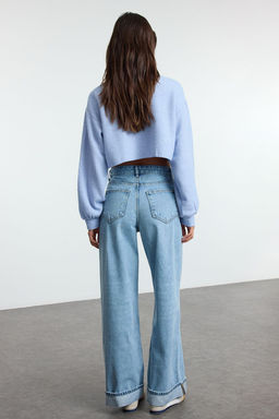 Koyu Mavi Katl? Paca Normal Bel Loose Baggy Jeans TWOSS25JE00001 - Trendyolmilla фото 8