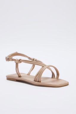 Trendyol Shoes Nude Bilekten Baglamal? Ince Bantl? Kad?n Sandalet TAKSS25SD00047