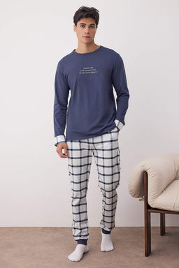 TRENDYOL MAN Lacivert Orme Pijama Tak?m? TMNAW25PT00071 - Trendyolmilla фото 2