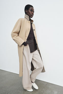 ZW COLLECTION REVERSIBLE CHECKS TRENCH COAT