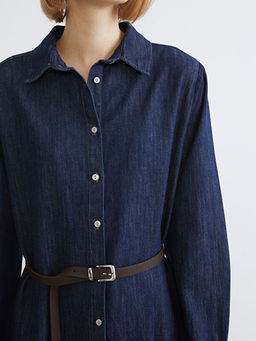 Kemerli Jean G?mlek Elbise