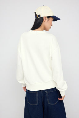 Teen Ekru Kal?n Sardonsuz Regular/Normal Kesim Bisiklet Yaka Orme Sweatshirt TWOAW26SW00028