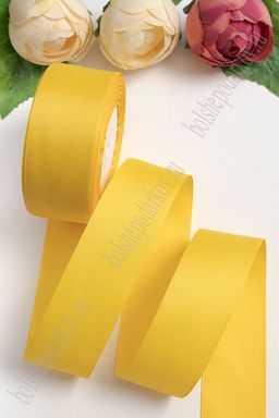 Лента репсовая 4 см*20 ярд (SF-3452) желтый №132