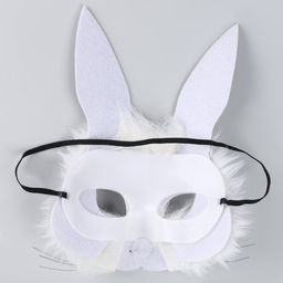 Маска карнавальная Заяц с мехом - Simaland фото 3
