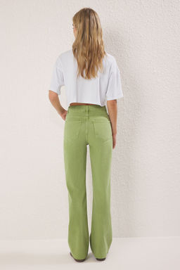 TRENDYOLMILLA Ekru Yuksek Bel Wide Leg Jeans TWOAW24JE00274 фото 10