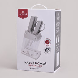 НАБОР НОЖЕЙ AGNESS НА ПЛАСТИКОВОЙ ПОДСТАВКЕ, 7 ПРЕДМЕТОВ  фото 3