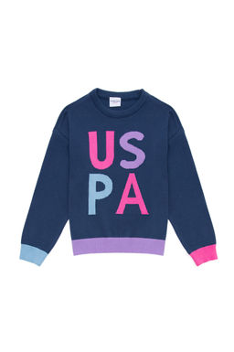 U. S. Polo Assn Свитер цвета индиго для девочек с круглым вырезом - U.s. polo assn фото 2