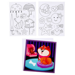 Набор для творчества: аппликация пайетками и раскраска - наклейки Улыбки - Школа талантов фото 13