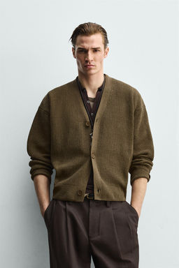 TEXTURED RELAXED FIT CARDIGAN - Zara фото 2