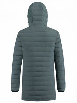 Куртка мужская удлинённая стёганая с капюшоном и графеновой подкладкой утеплитель тинсулейт