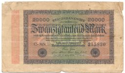 Банкнота 20000 марок 1923 года Германия
