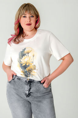 Арт. 3-1149 Футболка женская 50-58 (5 шт) Цвет:молочный