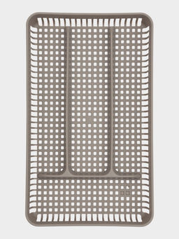 Лоток под столовые приборы 4 отделения, 29,5х18х4 см, цвет серый