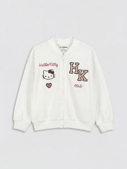 Hello Kitty Bask?l? K?z ?ocuk Fermuarl? Sweatshirt