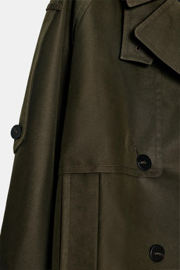 TRENCH CORTO WATER REPELLENT ZW COLLECTION / Khaki oscuro - Zara фото 8