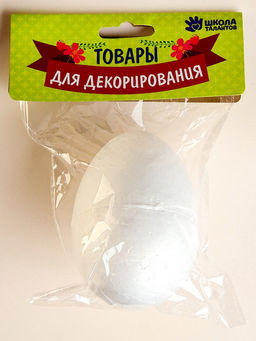 Яйцо из пенопласта (набор 6 шт.), размер 1 шт.: 11 х 7 см