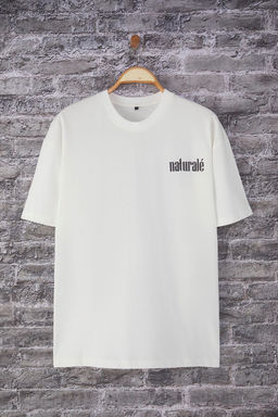 TRENDYOL MAN Beyaz Oversize/Genis Kesim Kabar?k Bask?l? %100 Pamuk T-Shirt TMNSS25TS00200 - Trendyolmilla фото 8