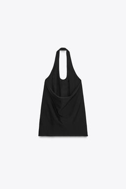 ZW COLLECTION FLOWING HALTER TOP - Zara фото 8