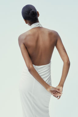 LONG HALTER DRESS WITH OPEN BACK - Zara фото 33