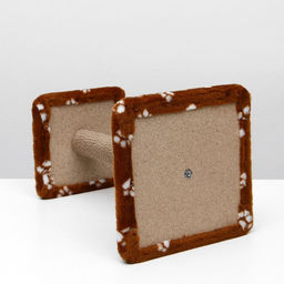 Когтеточка Полка с подставкой, 30 х 30 х 40 см, джут, коричневая с лапками - Пижон фото 11