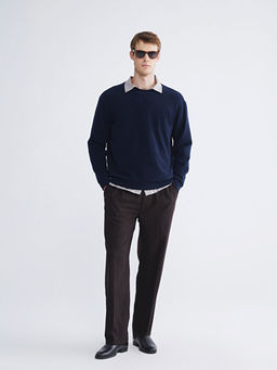 Bisiklet Yaka Erkek Sweatshirt