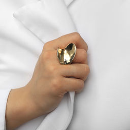 Кольцо металл Тренд волна, цвет золото, размер 17 - Qf фото 3