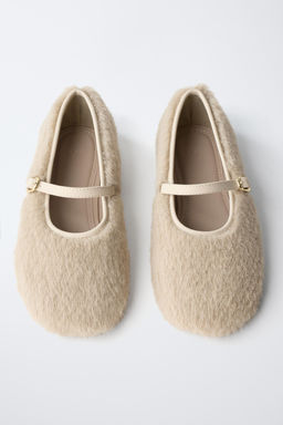 FAUX FUR BALLET FLATS - Zara фото 4
