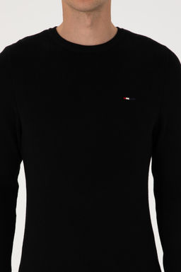 Erkek Slim Fit Bisiklet Yaka Siyah Basic Kazak - U.s. polo assn фото 6