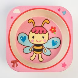 Набор бамбуковой посуды Бабочка, 5 предметов: тарелка, миска, стакан, вилка, ложка - Крошка я фото 4