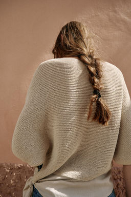 TOP COMBINADO PUNTO NUDO / Beige claro