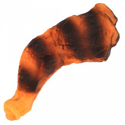 Игрушка для собаки Окорочок гриль 20,5х8,5х2,5см, с пищалкой, ПВХ, фактурная, оранжевый/черный, Пэт тойс (Pet toys) (Китай)  фото 3
