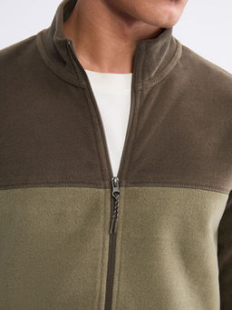 Dik Yaka Polar Erkek Fermuarl? Sweatshirt