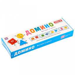 Домино большое "Фигуры и цвета" 22,5х8х3,5см, полистирол, картонная коробка в ту пленке, "Stellar" (Россия)