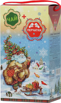 HILLTOP. Новый год. Набор Зимние гуляния (чай + перчатки) 80 гр. карт.упаковка
