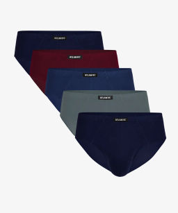 ATLANTIC 5SMP-003/02 Трусы классика Solid - набор 5 шт. темно-синий + винный + изумрудный + темно-голубой + темно-синий