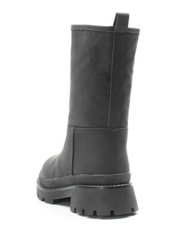 04-C186M BLACK Ботинки зимние женские (натуральная кожа (нубук) натуральный мех)