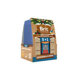 BRIT PREMIUM, Набор паучей для стер. кошек, Перепелка в желе, 5+1, кормушка, 510г, 5076659 фото 2