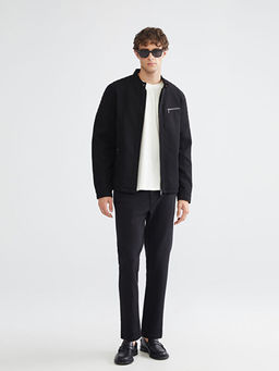 Slim Fit Biker Yaka Erkek Mont