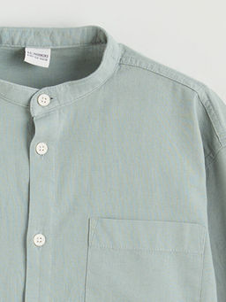 Hakim Yaka Keten Kar???ml? Erkek ?ocuk G?mlek