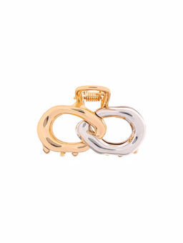 Цена за 6 шт. Крабик для волос «Хизер», звенья, 4.5 см, золото-серебро