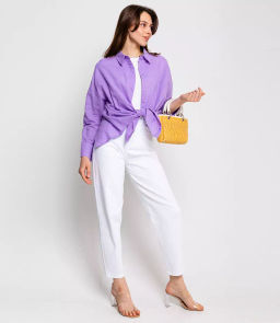 Рубашка #ОБШ1458, сиреневый - Dommod фото 4