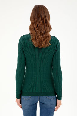 Женский темно-зеленый базовый свитер Неожиданная скидка в корзине - U.s. polo assn фото 5