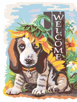 ФРЕЯ PNB/PM-036 Набор для раскрашивания по номерам 40 х 30 см Щенок в подсолнухе