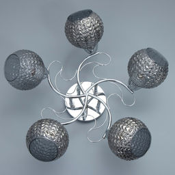 Светильник потолочный BayerLux «Эрион», люстра 5хЕ27, 40 Вт, хром, 56×56×22 см