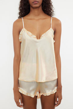 Trendyolmilla Lacivert F?rf?rl? Ip Ask?l? Saten Sortlu Dokuma Pijama Tak?m? THMSS22PT0274  фото 27