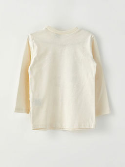 Bisiklet Yaka Uzun Kollu Mickey Mouse Bask?l? Erkek Bebek Ti??rt - Waikiki фото 2